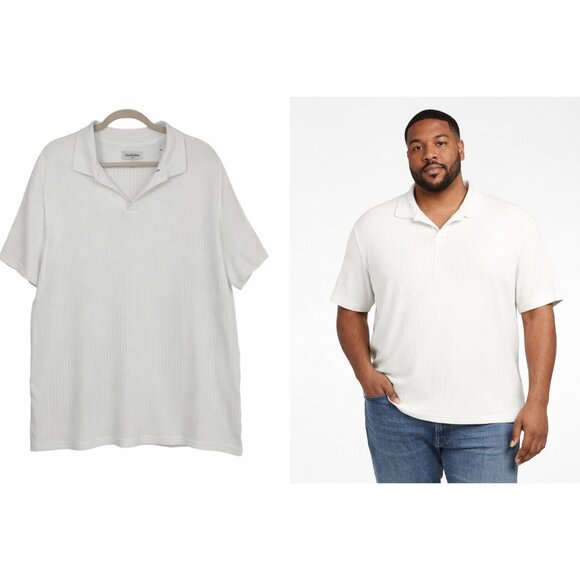 Goodfellow & Co Other - NWT Goodfellow & Co White Ribbed Knit Open Collar Polo XXL
